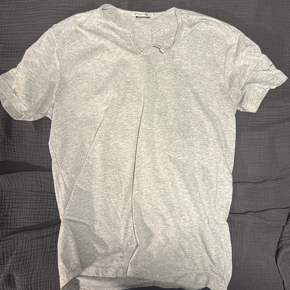 Daniele Alessandrini Light Gray V neck T-Shirt Italian Designer